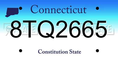 8TQ2665 Connecticut License Plate