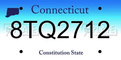 8TQ2712 Connecticut License Plate