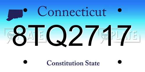 8TQ2717 Connecticut License Plate