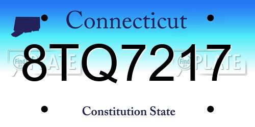 8TQ7217 Connecticut License Plate