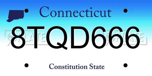 8TQD666 Connecticut License Plate