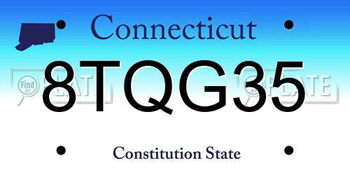 8TQG35 Connecticut License Plate
