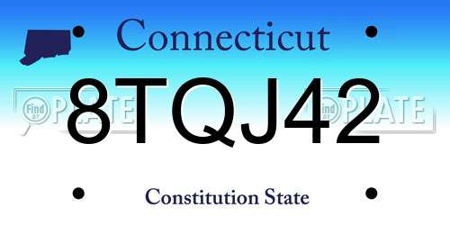 8TQJ42 Connecticut License Plate