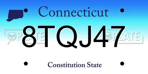 8TQJ47 Connecticut License Plate