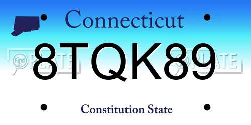 8TQK89 Connecticut License Plate