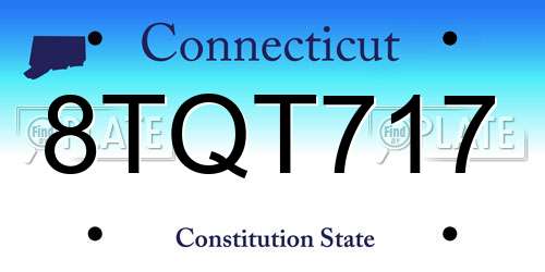 8TQT717 Connecticut License Plate