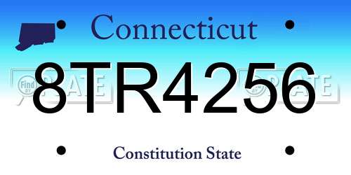 8TR4256 Connecticut License Plate