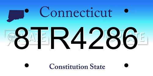 8TR4286 Connecticut License Plate