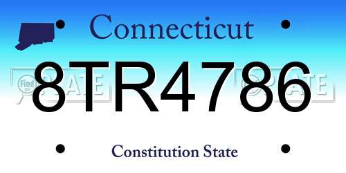 8TR4786 Connecticut License Plate