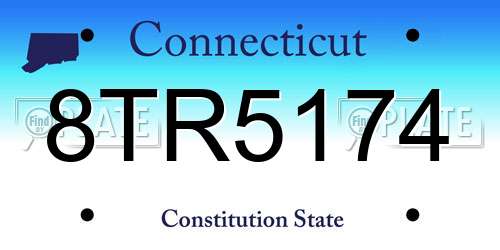 8TR5174 Connecticut License Plate