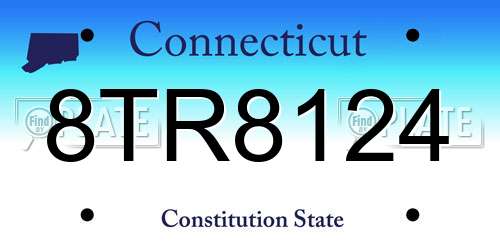 8TR8124 Connecticut License Plate
