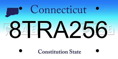 8TRA256 Connecticut License Plate