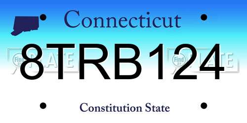 8TRB124 Connecticut License Plate