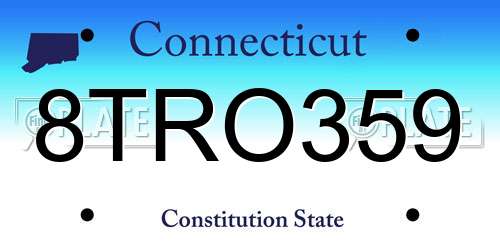 8TRO359 Connecticut License Plate