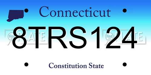 8TRS124 Connecticut License Plate