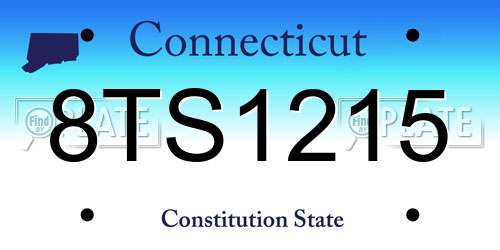 8TS1215 Connecticut License Plate