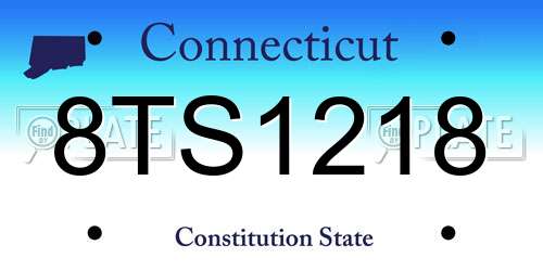 8TS1218 Connecticut License Plate