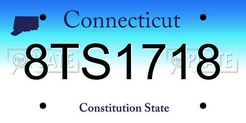8TS1718 Connecticut License Plate