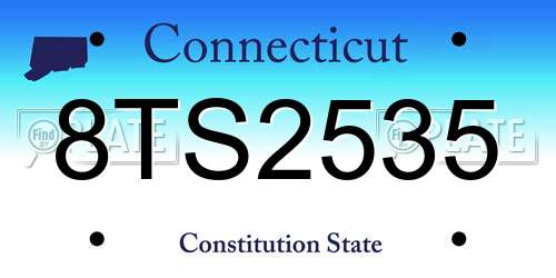 8TS2535 Connecticut License Plate