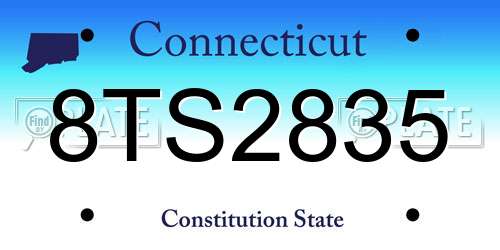 8TS2835 Connecticut License Plate