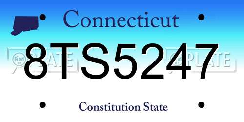 8TS5247 Connecticut License Plate
