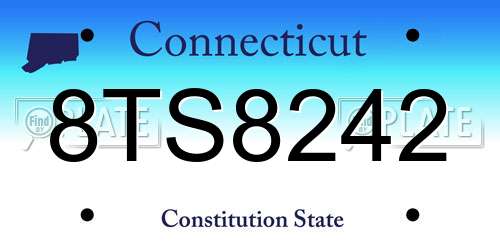 8TS8242 Connecticut License Plate