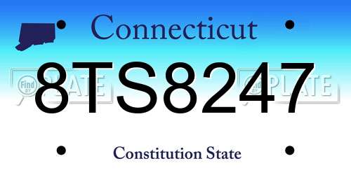 8TS8247 Connecticut License Plate