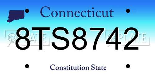 8TS8742 Connecticut License Plate