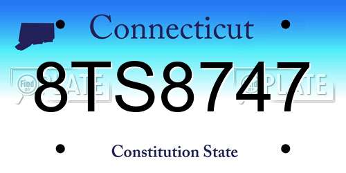 8TS8747 Connecticut License Plate