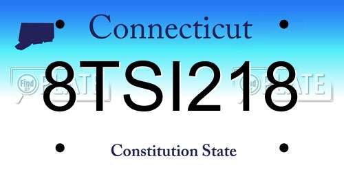 8TSI218 Connecticut License Plate
