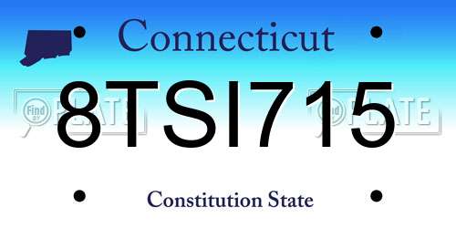 8TSI715 Connecticut License Plate