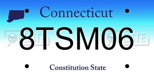 8TSM06 Connecticut License Plate