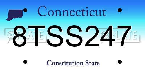 8TSS247 Connecticut License Plate