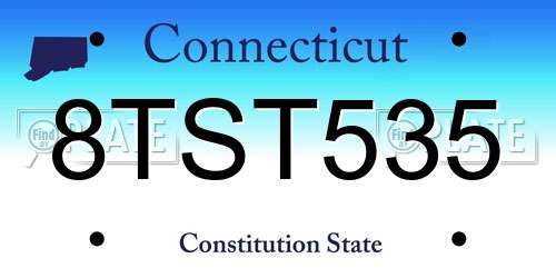 8TST535 Connecticut License Plate