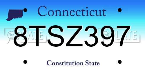 8TSZ397 Connecticut License Plate