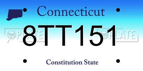 8TT151 Connecticut License Plate