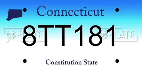 8TT181 Connecticut License Plate