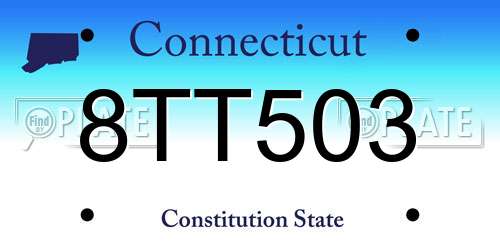 8TT503 Connecticut License Plate