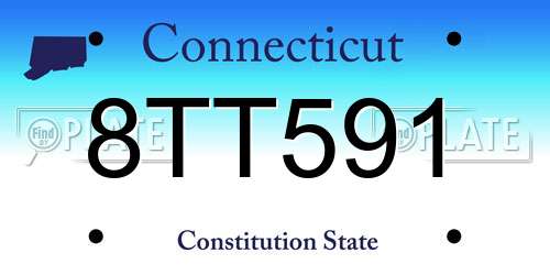 8TT591 Connecticut License Plate