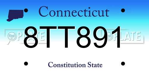 8TT891 Connecticut License Plate