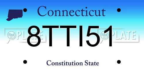 8TTI51 Connecticut License Plate