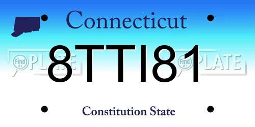 8TTI81 Connecticut License Plate