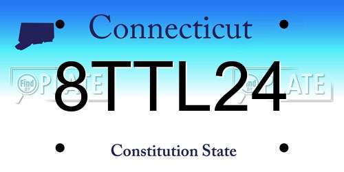 8TTL24 Connecticut License Plate