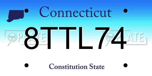 8TTL74 Connecticut License Plate