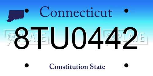 8TU0442 Connecticut License Plate