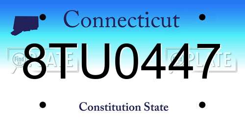 8TU0447 Connecticut License Plate