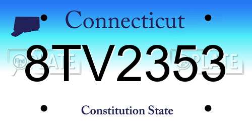 8TV2353 Connecticut License Plate