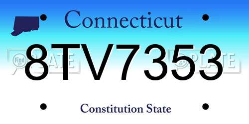 8TV7353 Connecticut License Plate