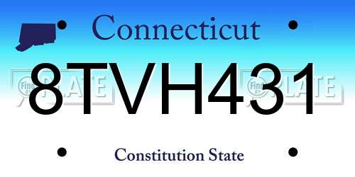 8TVH431 Connecticut License Plate