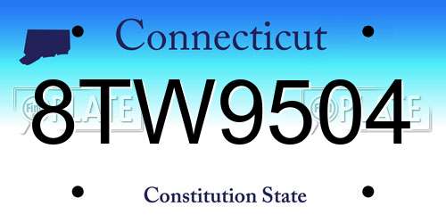 8TW9504 Connecticut License Plate